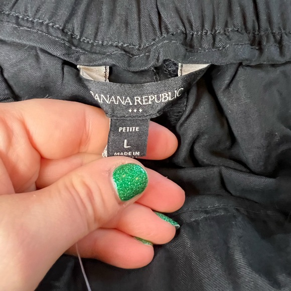 NWT Banana Republic Black TENCIL Cargo Joggers - L Petite - Picture 4 of 11